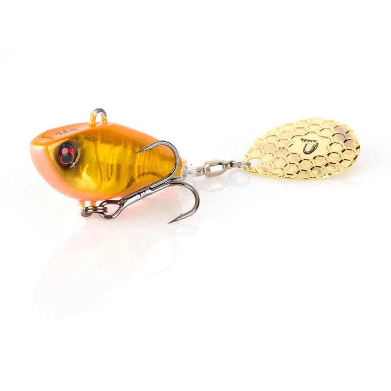 Savage Gear Fat Tail Spin|White Glow|Black Chrome|Emerald Shiner|Orange/Gold|Clown|Firetiger|Black Gold|Pink/Purple|3/10 oz|4/5 oz|3/5 oz