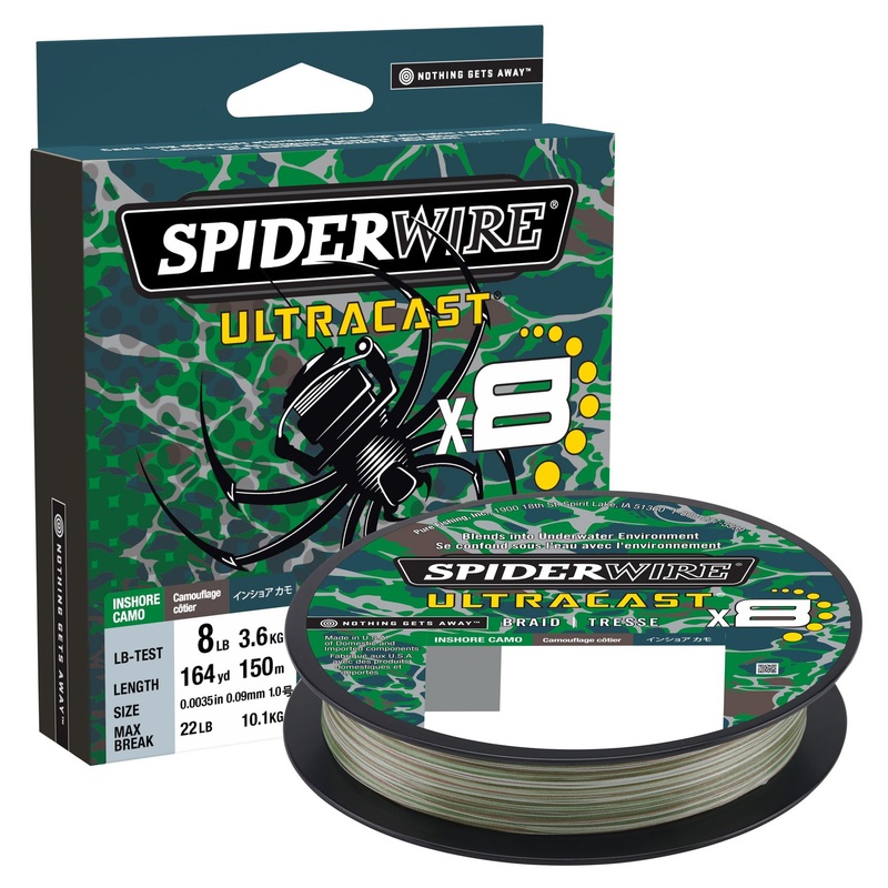 SpiderWire Ultracast Braid|4 lb|15 lb|50 lb|40 lb|100 lb|65 lb|6 lb|10 lb|20 lb|80 lb|30 lb|8 lb|Invisibraid-Translucent|Ultimate Braid-Moss Green|Aqua Camo|Inshore Camo|164 yd|2188 yd|328 yd|300 yd|220 yd