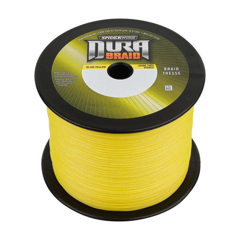 SpiderWire DuraBraid Braid|30 lb|20 lb|40 lb|15 lb|65 lb|10 lb|8 lb|80 lb|50 lb|Hi-Vis Yellow|Moss Green|500 yd|300 yd|150 yd|3000 yd
