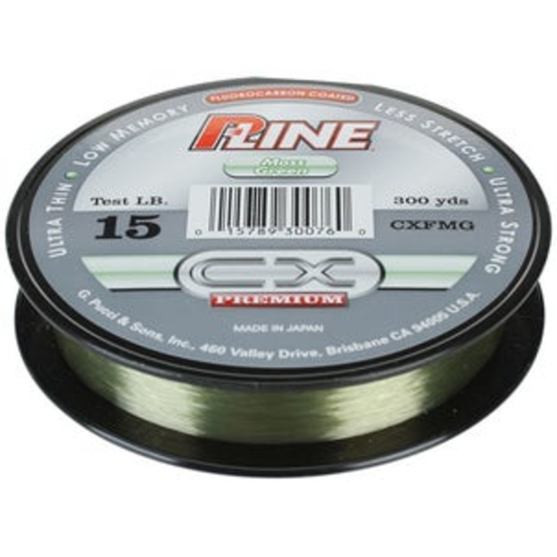 P-Line CX Premium|4lb|6lb|8lb|10lb|12lb|15lb|20lb|Moss Green|Clear Flourescent|300yd