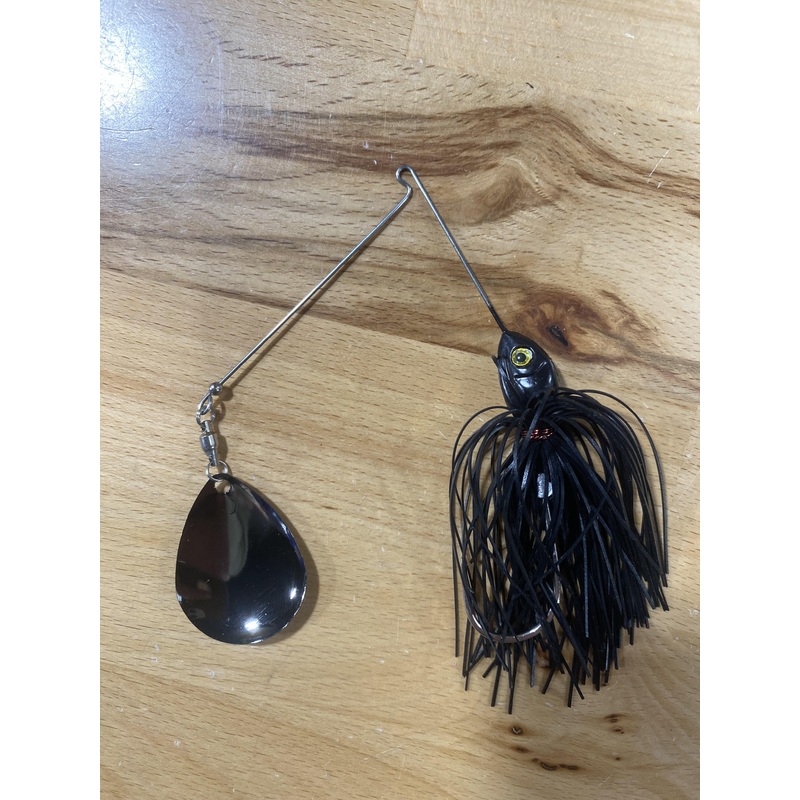 Brazalo Custom Spinnerbaits|Black/Gold|PLS w/ Black Oklahoma|PLS w/ Gold Blade|1/2oz|3/4 oz