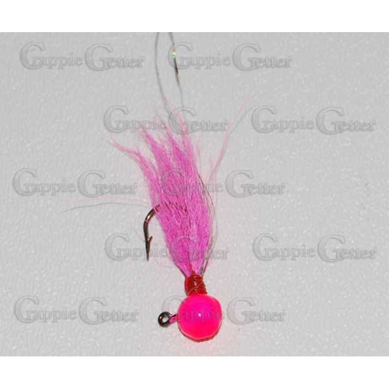 Crappie Getter Kip Tail Jig|1/32|1/16|Chrome Yellow Orange|Purple|Black/Black/White|White|Chartreuse White|Gray|Silver Yellow Red|Blue/Blue White|Hot Pink|Black/Red/Black