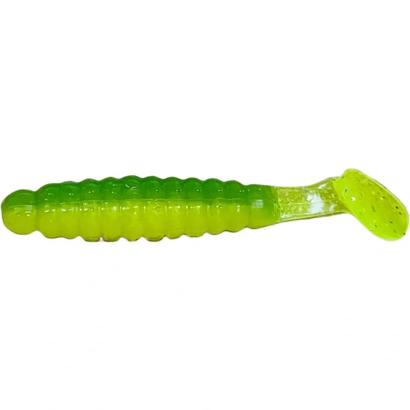 Charlie Brewer Crappie Grub|Deer John|Chicken|Black Chartreuse Tail|White