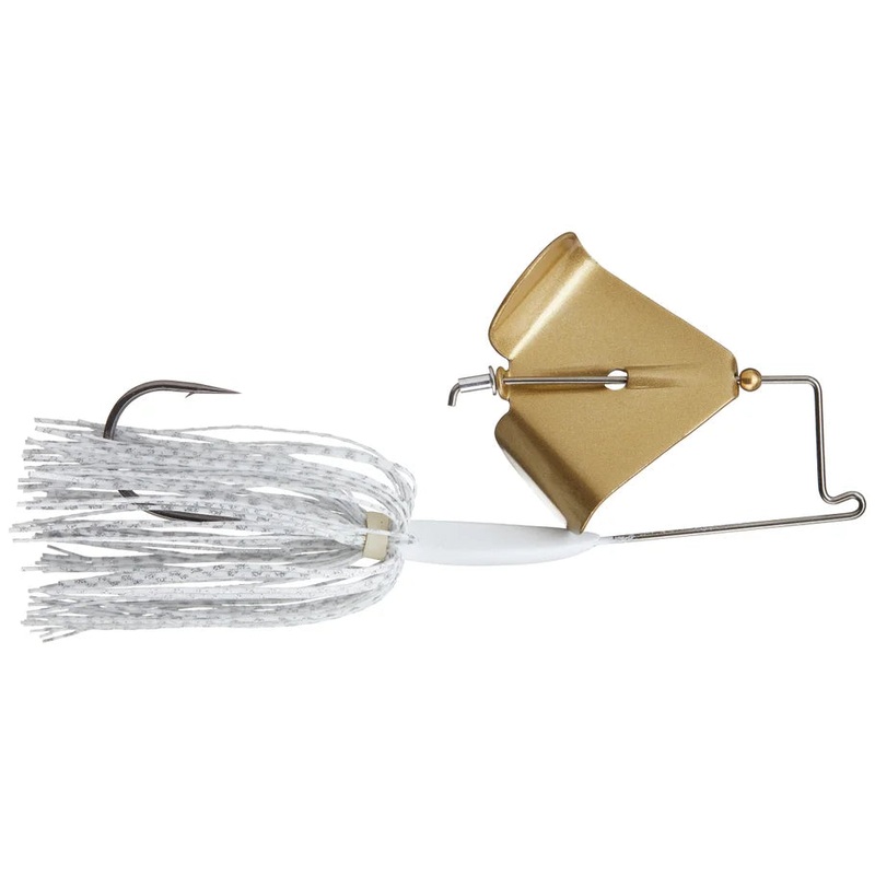 Boogerman HD Buzzbait|1/4oz|Gold and White|Nickel and White