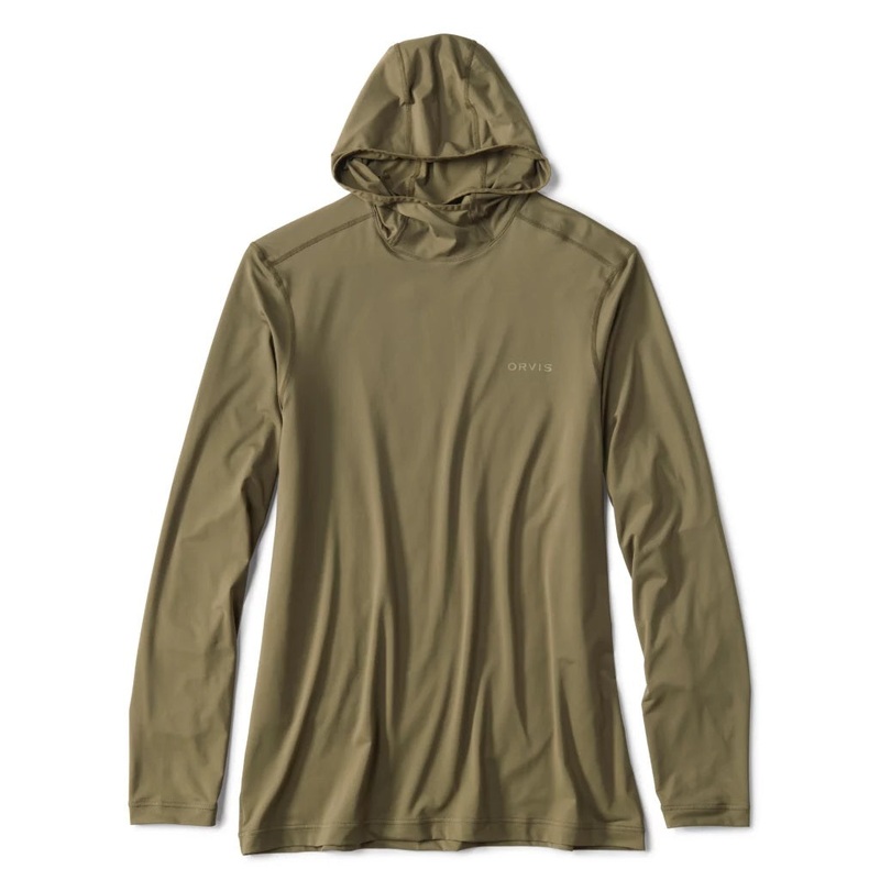 Orvis Sun Defense L/s Hoodie|S|M|L|XL|TARRAGON|TITANIUM/BLUE