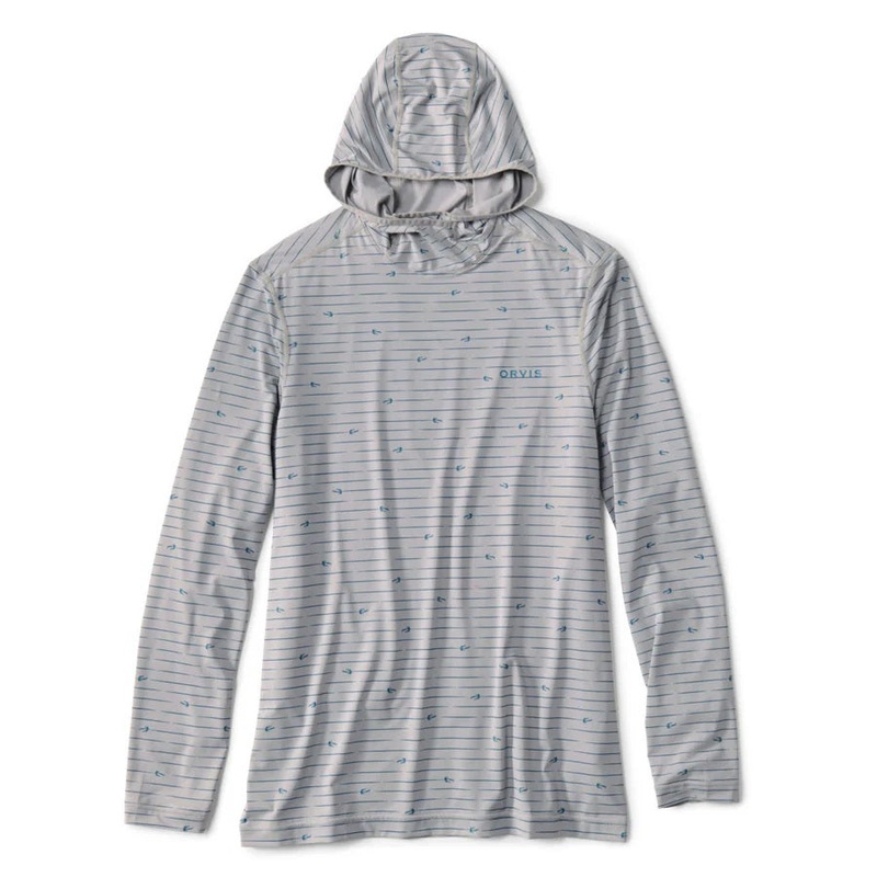 Orvis Sun Defense L/s Hoodie|S|M|L|XL|TARRAGON|TITANIUM/BLUE