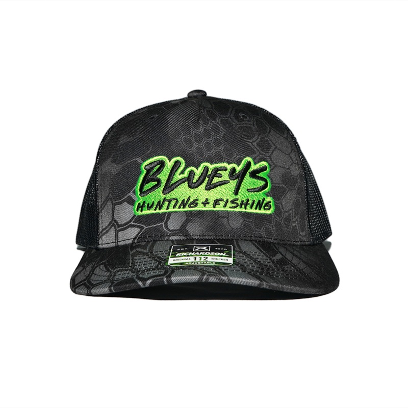 Bluey’s Trucker Cap – Black/Fluro Green