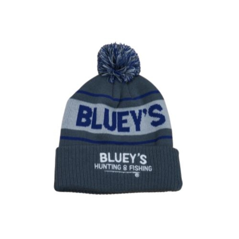 Bluey’s Pom Pom Beanie – Grey & Blue