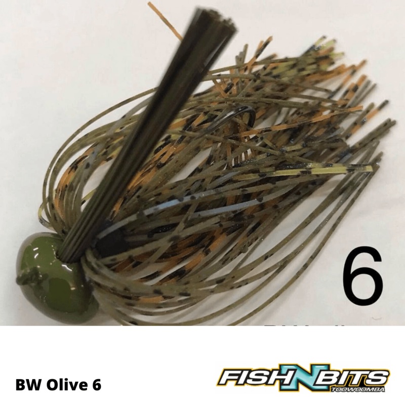 Bassman – Football Jigs|1 Black Copper|2 olive|3 Brown/olive/orange|4 Black/blue|5 BW brown|6 BW olive|7 Brown/Purple|8|9|3/8oz|1/2oz