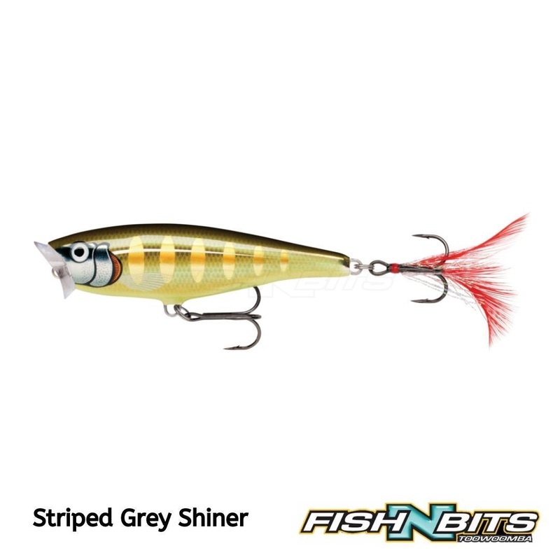 Rapala- Skitter Pop 7cm|Striped Grey Shiner|Bleak|Gold Chrome