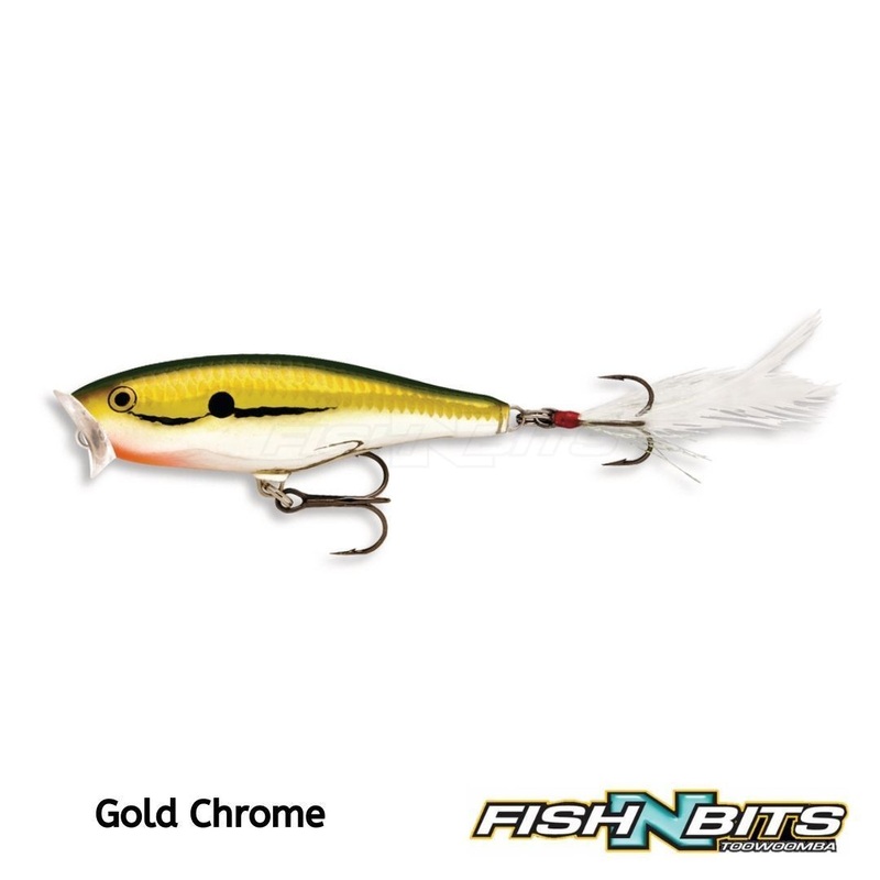 Rapala- Skitter Pop 7cm|Striped Grey Shiner|Bleak|Gold Chrome