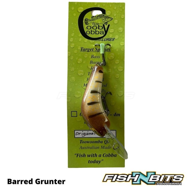 Cooby Cobba – Original 60mm|Black|Barred Grunter|Purple 101|Atomic Chicken|Fluro Green Purple|Purple Slayer|Green Mantis|Red Pepper|Venom|Peacock|Gold Black|Condamine Yellow|Spangled Perch|Numbat|Crackerjack|Fire Cracker|Swampy|Lime Tiger|Cod|Purple Gold