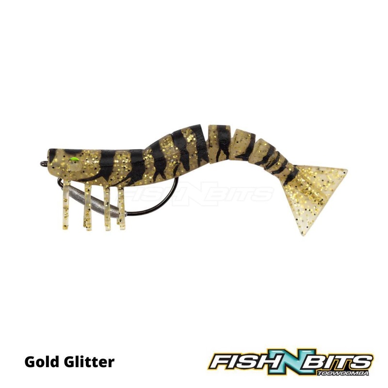 Samaki – Live Shrimp 127mm|White Pearl|Pearl Prawn|Chartreuse Ginger  Squid|Gold Glitter|Pink Shrimp|Cleopatra Tiger UV|Golden Carrot|Ghost Prawn UV|Smokin Shrimp|Golden Grape|Golden Corn