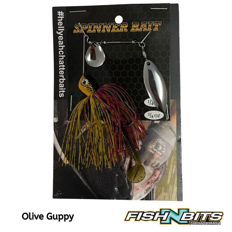 Hell Yeah – 4 Spinnerbait|Black Red|Orange Chart|Olive Guppy|Lime Tiger|3/8oz|1/2oz|1/4oz