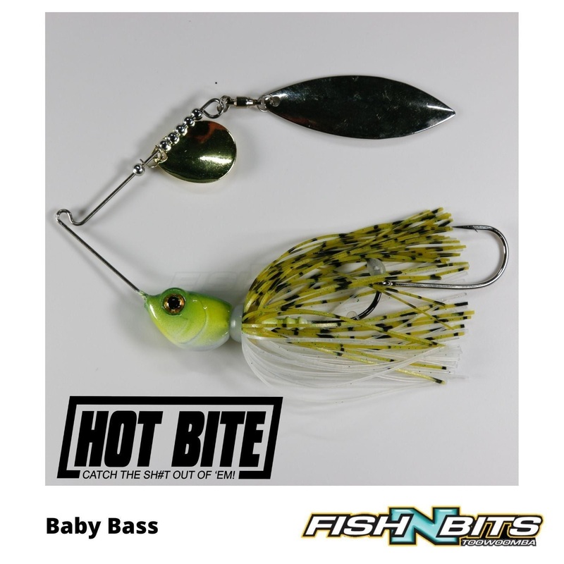 Hot Bite – Donk Spinnerbait|Maggot|Pearl Waka|Baby Bass|Olive Craw|Night Crawler|Rhoids|3/8oz|1/2oz|5/8oz
