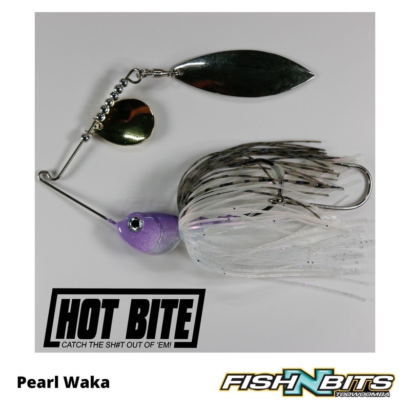 Hot Bite – Donk Spinnerbait|Maggot|Pearl Waka|Baby Bass|Olive Craw|Night Crawler|Rhoids|3/8oz|1/2oz|5/8oz
