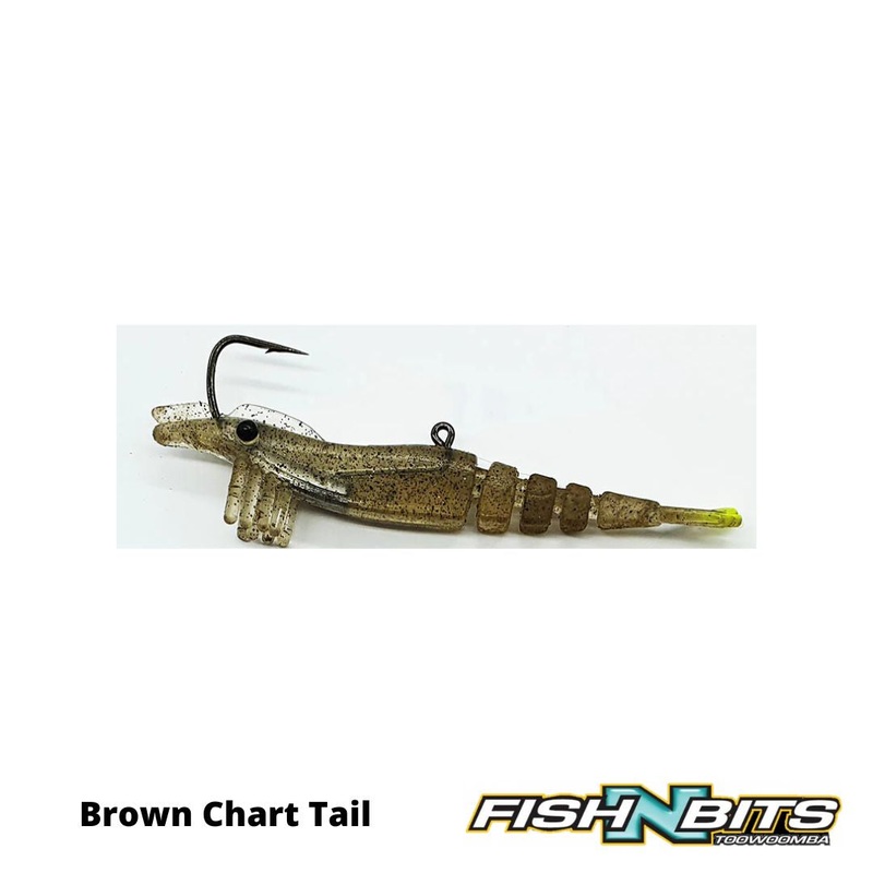 Marker 54 – Glide Prawn 4|White|White Chart Tail|Brown Chart|Pink