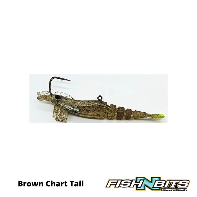 Marker 54 – Jerk Prawn 4|White|White Chart Tail|Brown Chart Tail