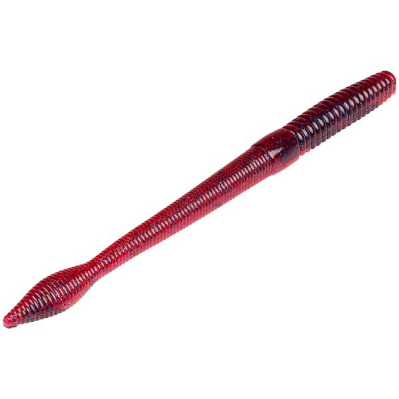 Strike King Bull Worm|Black Blue Flake|Plum|Watermelon Seed|Watermelon Red Flake|Junebug|Green Pumpkin Candy|10 inches|8 inches