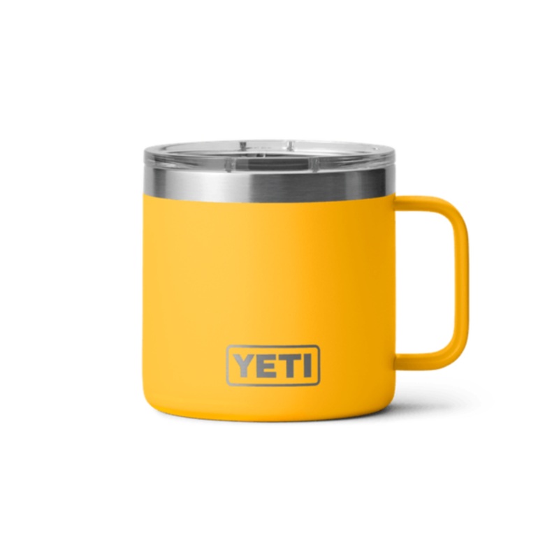 Yeti Rambler 14 oz. Mug|14 oz.|Stainless|Black|Navy|Clay|White|Highlands Olive|Offshore Blue|Bimini Pink|Alpine Yellow|Nordic Purple