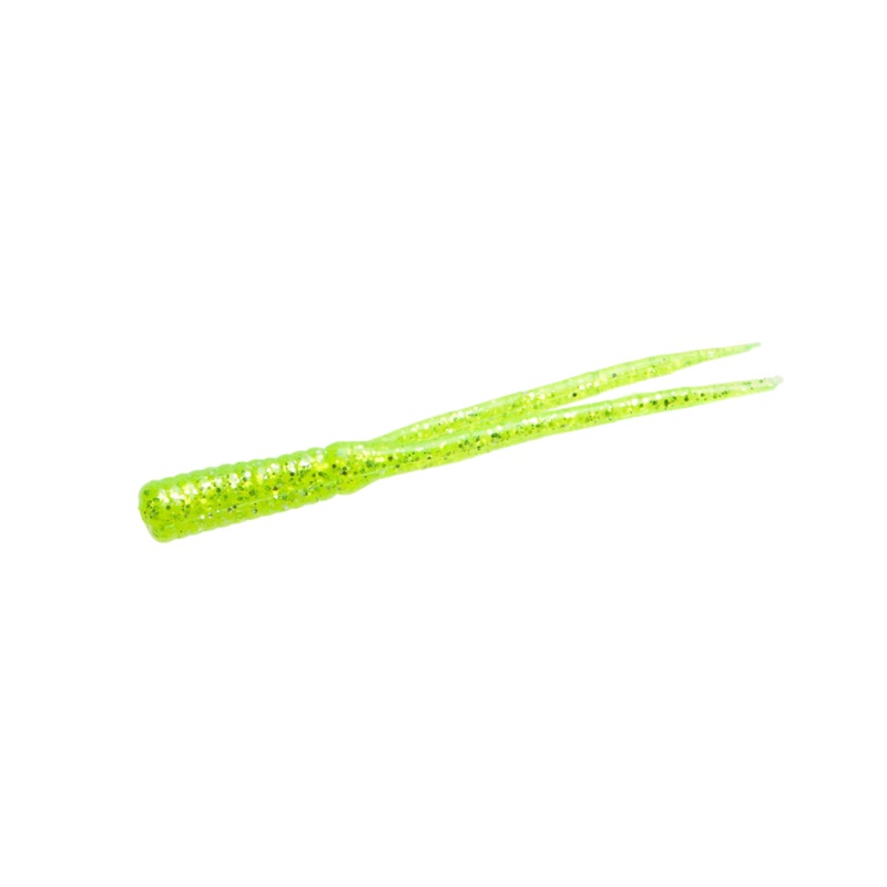 Zoom Split Tail Trailer|White|White Pearl|Chartruese Glitter|Chartruese Pearl|4 inches|20 Pack