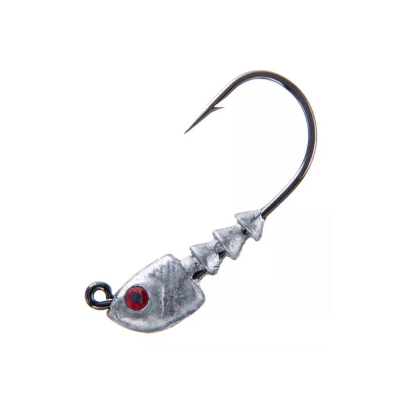 Bass Assassin Jighead|Chartreuse Flash|Lead Red Eye|Red|1/32 oz.|1/16 oz.