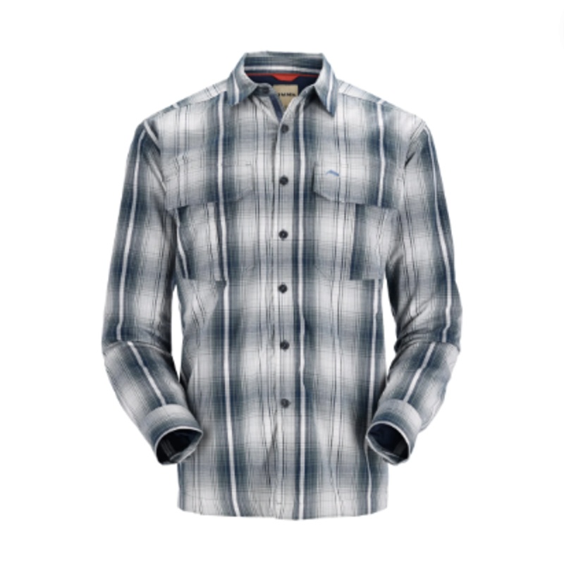 Simms Coldweather LS Shirt|Slate Buffalo Blur Plaid|Navy Sterling Plaid|M|L|XL|XXL