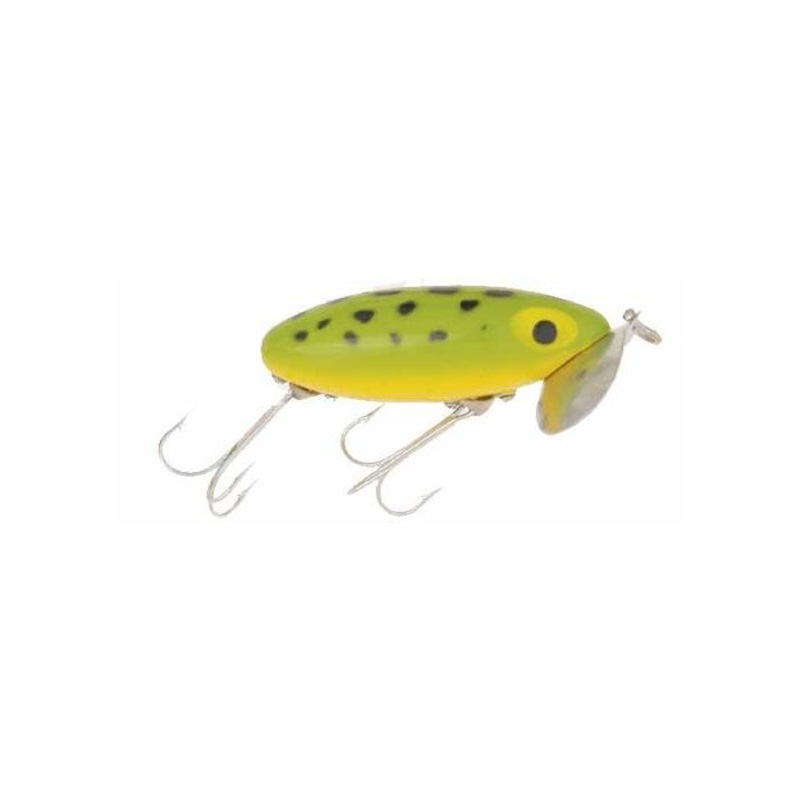 Arbogast Jitterbug|3″|2.5″ Jointed|Black|Frog/White Belly