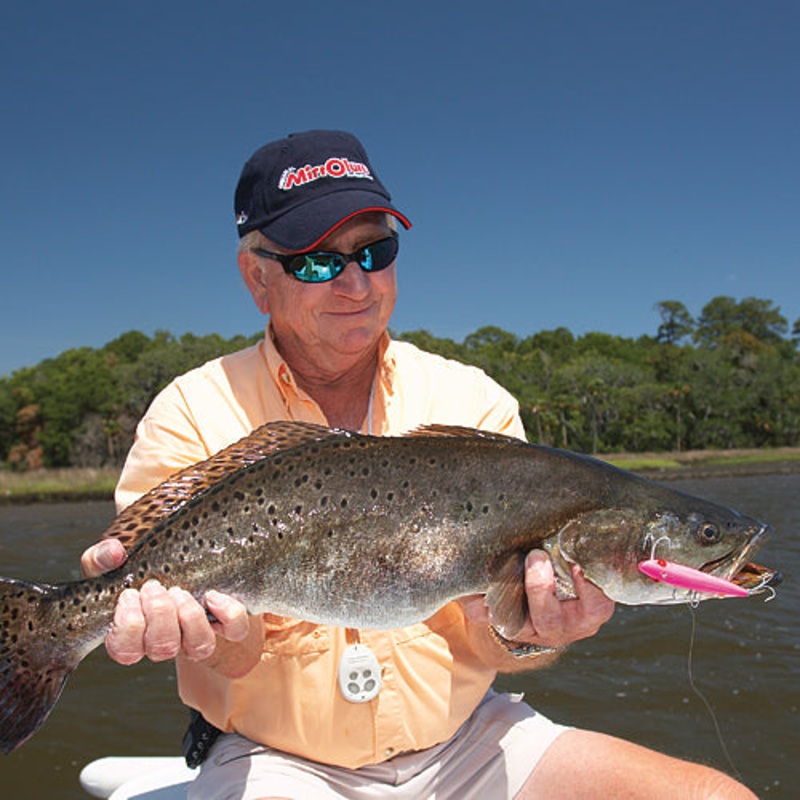 Mirrolure Sinking Twitchbait|3 5/8 in.|4 5/8 in.|Black Back/Fluorescent Orange Belly/Fluorescent Flame/Chartreuse Side|Chartreuse|Red Head