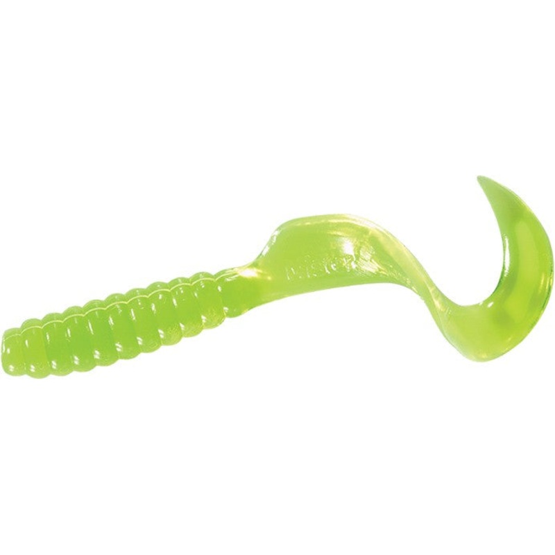 Mister Twister Tail|White|Chartreuse|Chartreuse and Silver Flake|Black|4 in.|6 in.