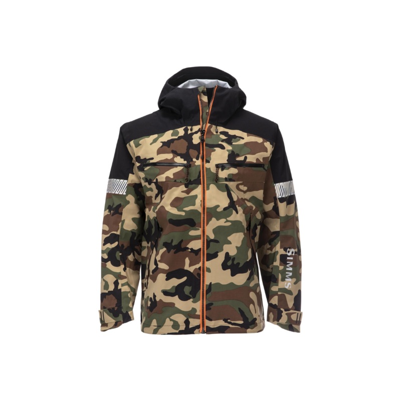 Simms CX Fishing Jacket|M|L|XL|XXL|Woodland Camo|Black