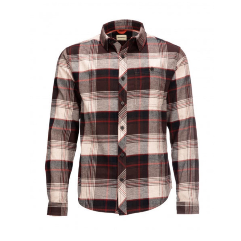Simms Dockwear Cotton Flannel|M|L|XL|XXL|Mahogany Red Plaid|Moss Pearl Plaid|Atlantis Celadon Plaid