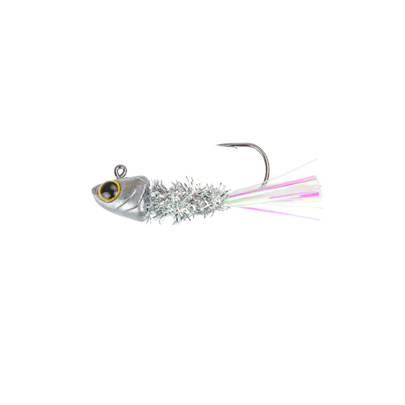 6th Sense Spangle Tinsel Jig|Ghost Ice Minnow|Shad Treuse|Pro Chicken|Pro Minnow|1/16|1/8