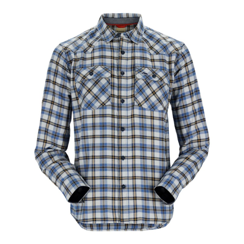 Simms Santee Flannel|Admiral Blue / Navy Camp Plaid|Sterling / Clay / Carbon Neo Plaid|M|L|XL|XXL