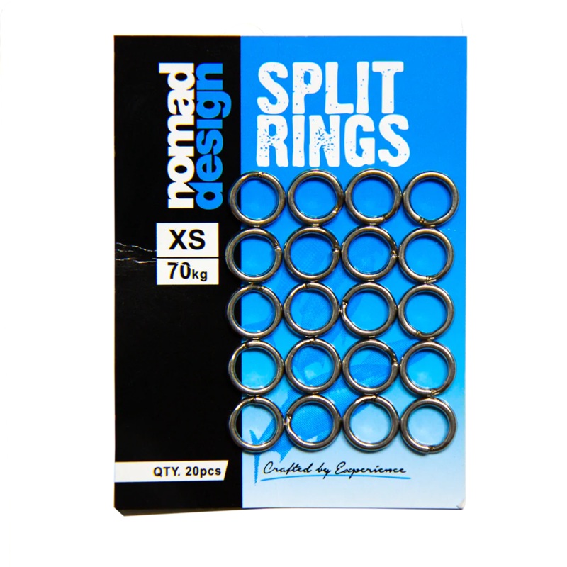Nomad Design – Split Rings|X-Small – 150lb (20pk)|Small – 200lb (16pk)|Medium – 240lb (12pk)|Large – 280lb (10pk)|X-Large – 330lb (8pk)