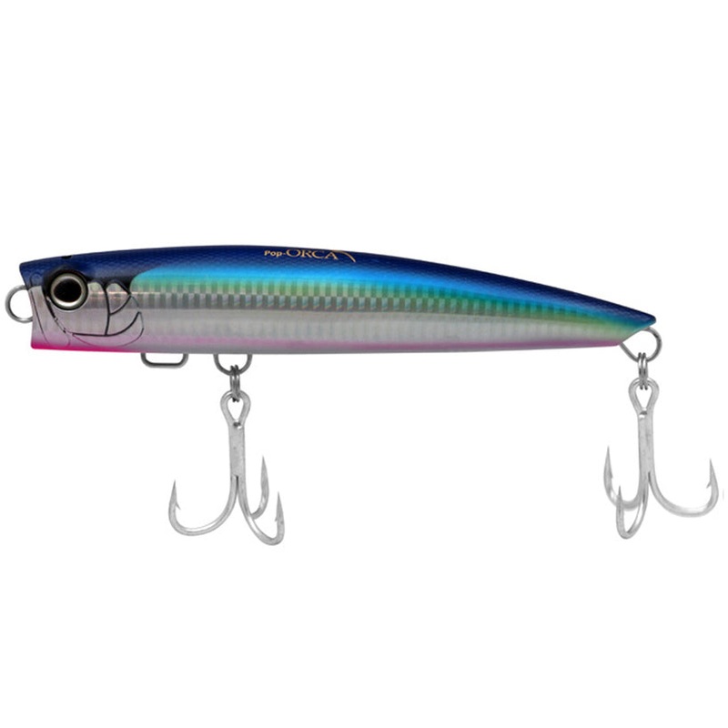 Shimano – Pop-Orca Slim Lures|7 1/8in – 2 5/8oz (Floating)|Blue/Pink|Clear/Silver|Green Mackerel