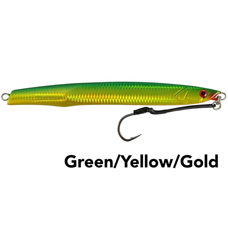 Black Magic – Knife Jig|150g|200g|300g|UV Green/Gold|Fiery Tiger|Green/Yellow/Gold|Blinky