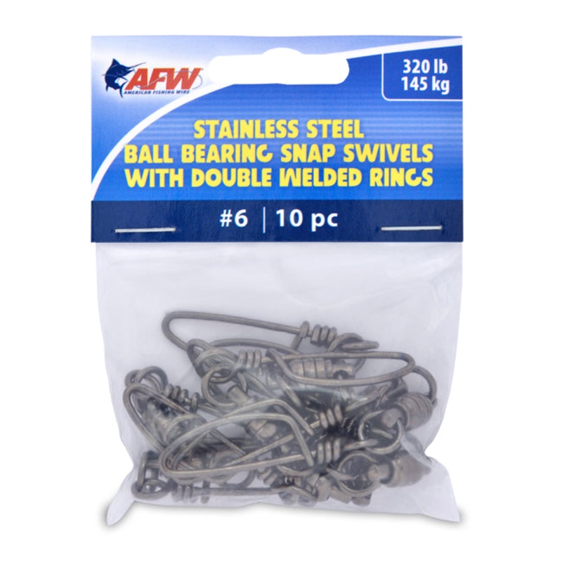 AFW – Stainless Steel Ball Bearing Snap Swivels (10 Packs)