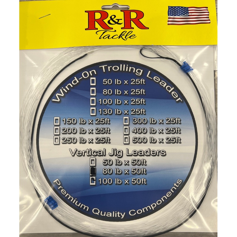 R&R Tackle – Wind-on Leaders|25’|50’|80 lb|100 lb|130 lb|200 lb|50 lb