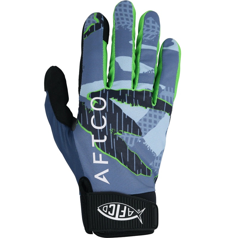 AFTCO – JigPro Jigging Gloves|Blue Camo|Blue|Medium|Large|Extra Large|XXL