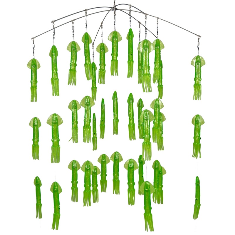 SquidNation – 9 Inch 6 Arm Stainless Steel Rubber Squid Dredge