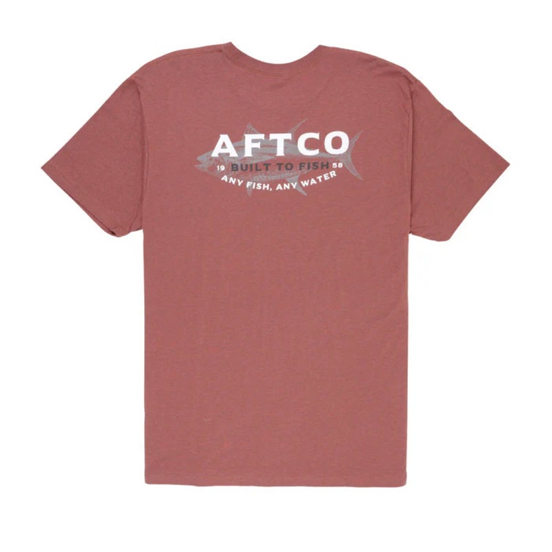 AFTCO – Deep Water SS T-Shirt|Maroon Heather|X-Large