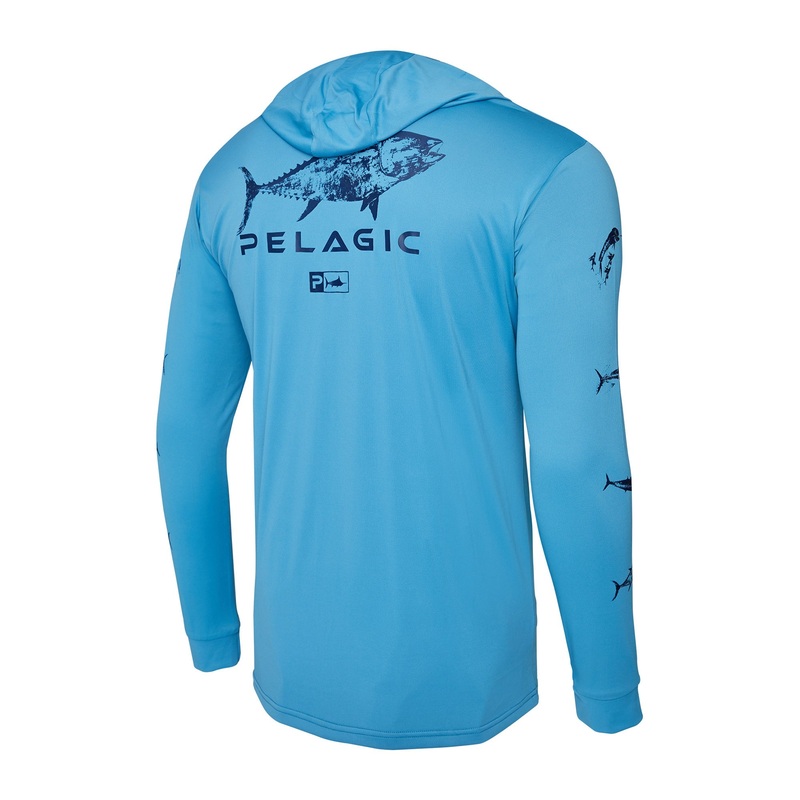 Pelagic – Aquatek Hooded Fishing Shirt – Gyotaku