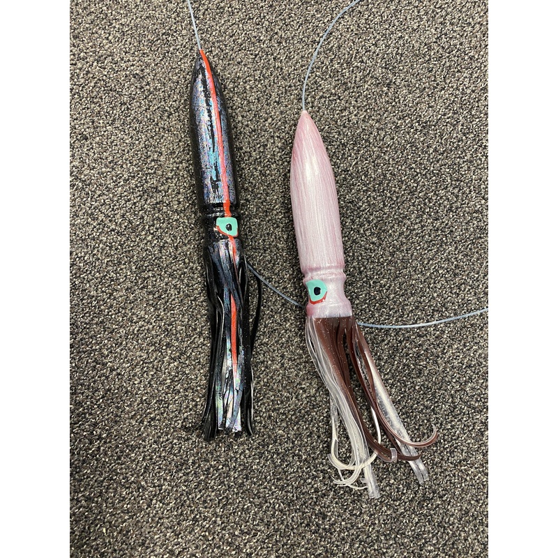 Carlson – 36in Giant Tuna Spreader Bars – 13in Fuku Squids (No Birds)