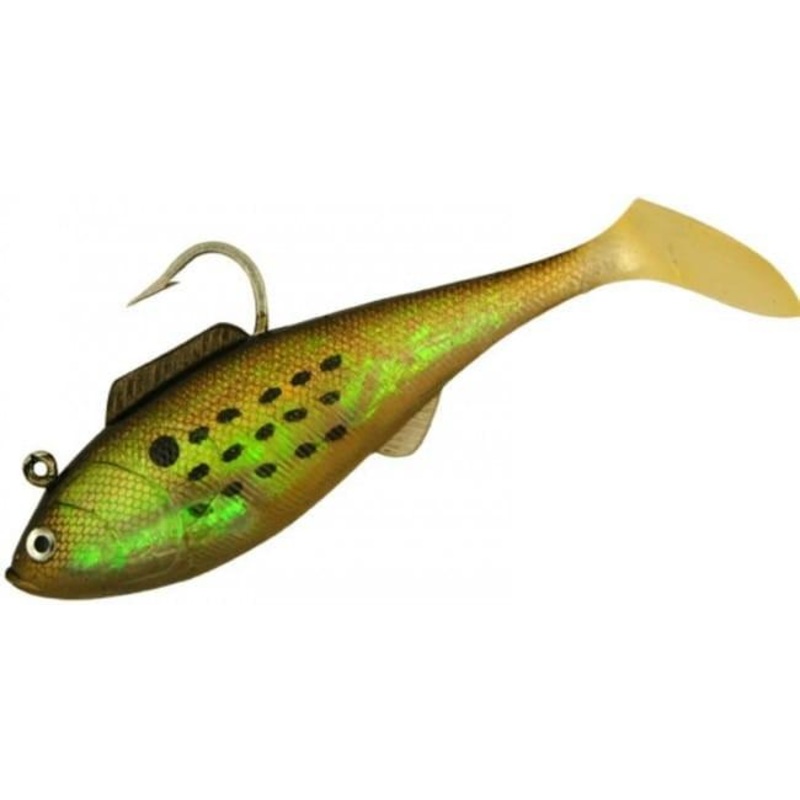Tsunami – Heavy Swim Shads|5in – 3oz|6.5in – 4.25oz|Golden Bunker with Spots|Pearl/Spot|Opaque White|2 Pack