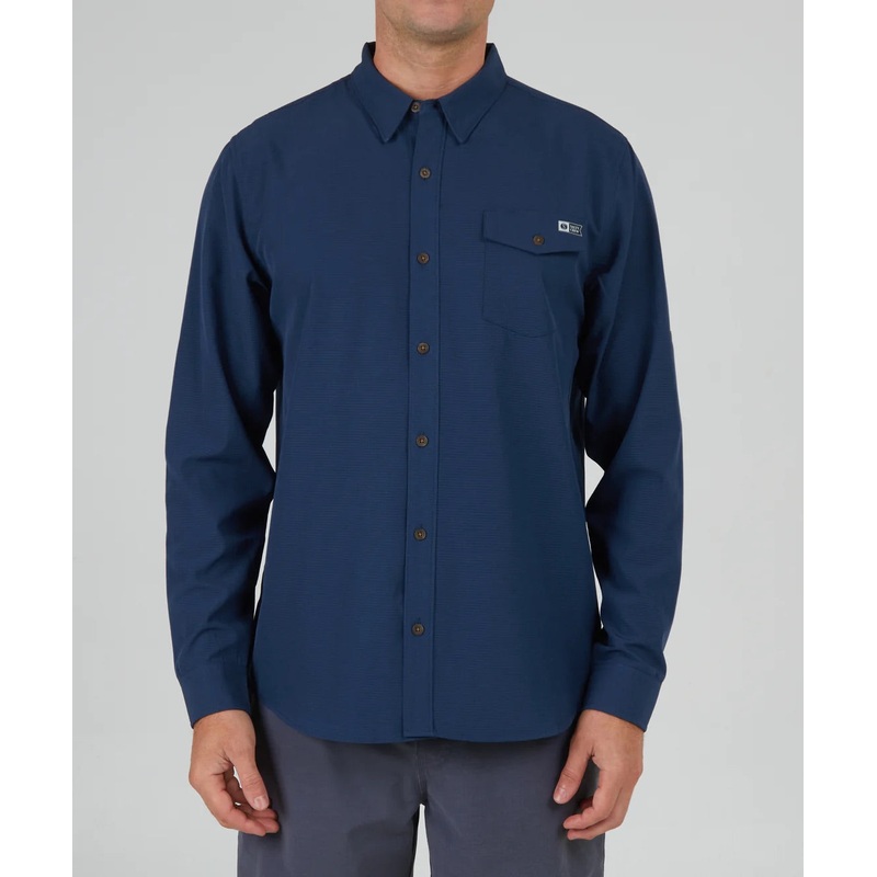 Salty Crew – Skipper Perforated Long Sleeve Tech Woven Shirt