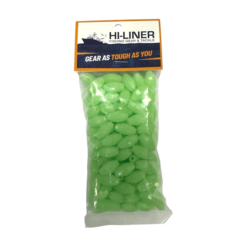 Hi-Liner – Fishing Glow Beads|Oval|Round|25pk|100pk