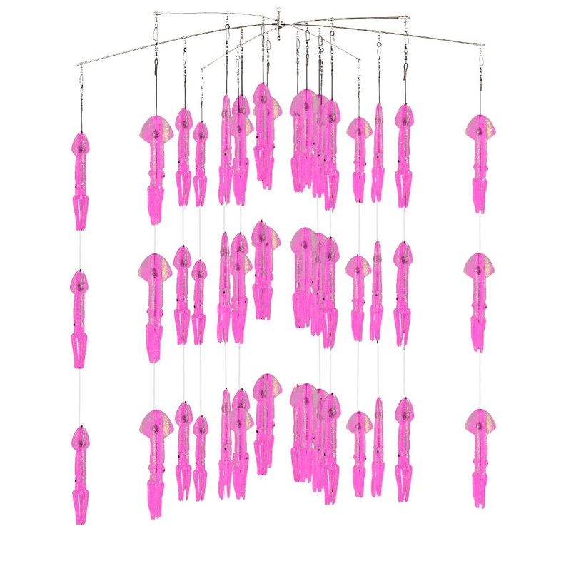 Fish Razr – 9in Squid Dredge|Green Sparkle|Pink Fluoro|Blue Sparkle|Red Sparkle