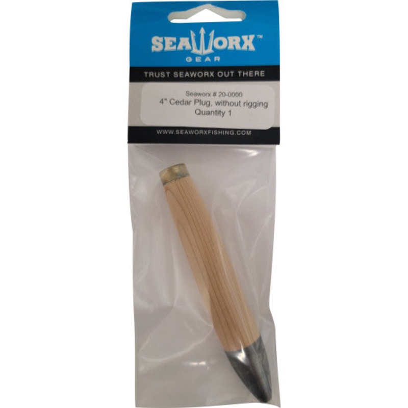 Seaworx – Natural Cedar Plug|4in|6in|8in|Unrigged|Rigged