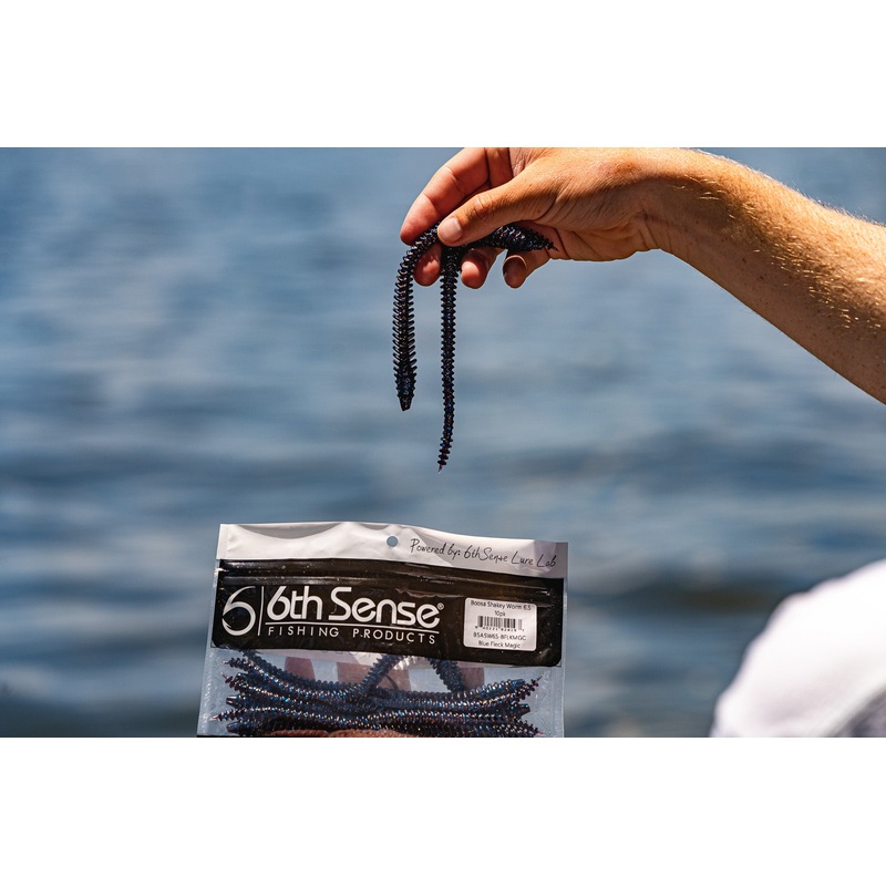 Boosa 6.5 Shakey Worm – Blue Fleck Magic